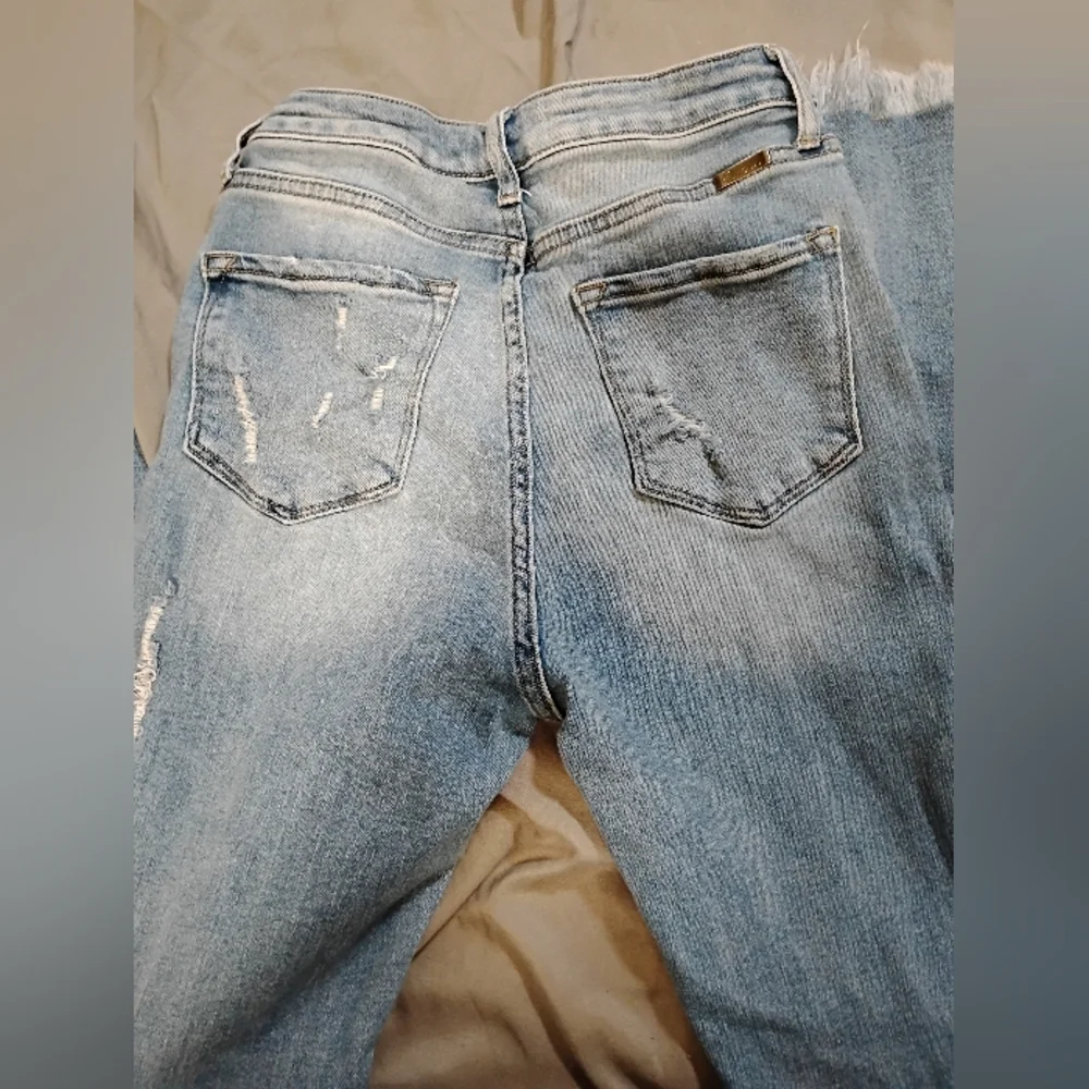 KanCan Distressed Light Blue Flare Jeans - Picture 8 of 13
